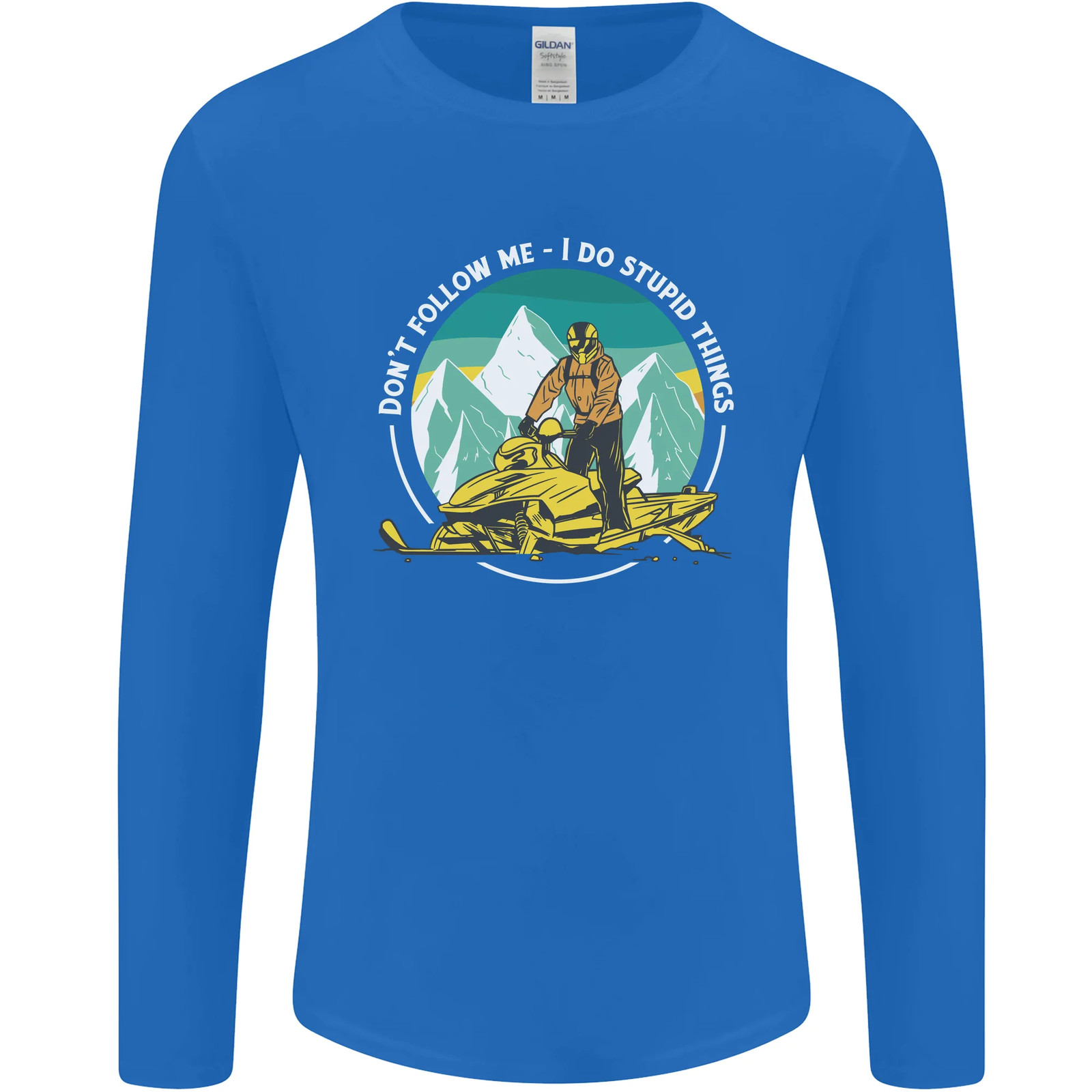 Snowmobile Dont Follow Me Funny Mens Long Sleeve T-Shirt gallery