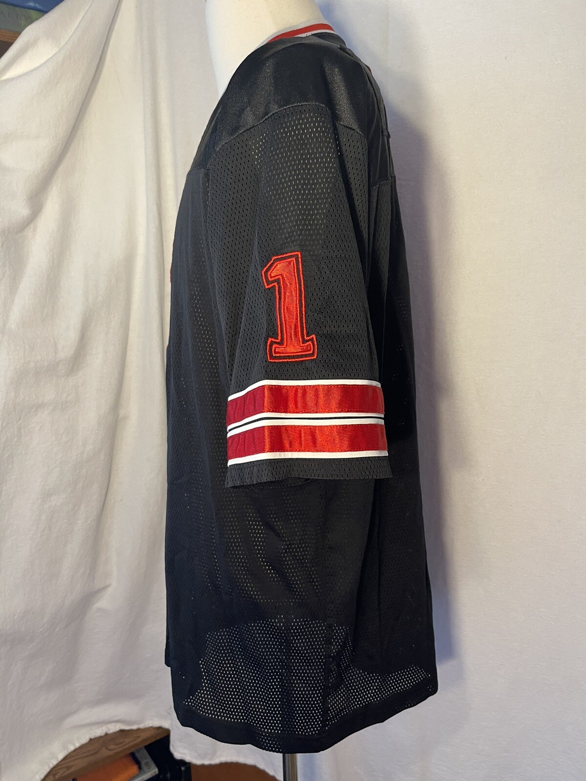 SNAP-ON TOOLS Special Edition 2009 Black Red Mesh FOOTBALL JERSEY #1 Large XL gallery