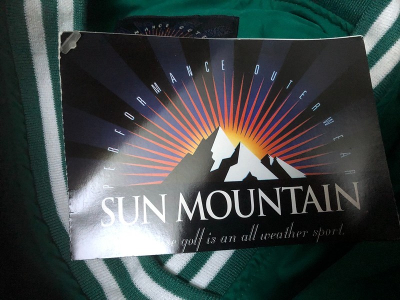 NWT Vintage Sun Mountain Performance Womens M Golf Windshirt Jacket Green White gallery