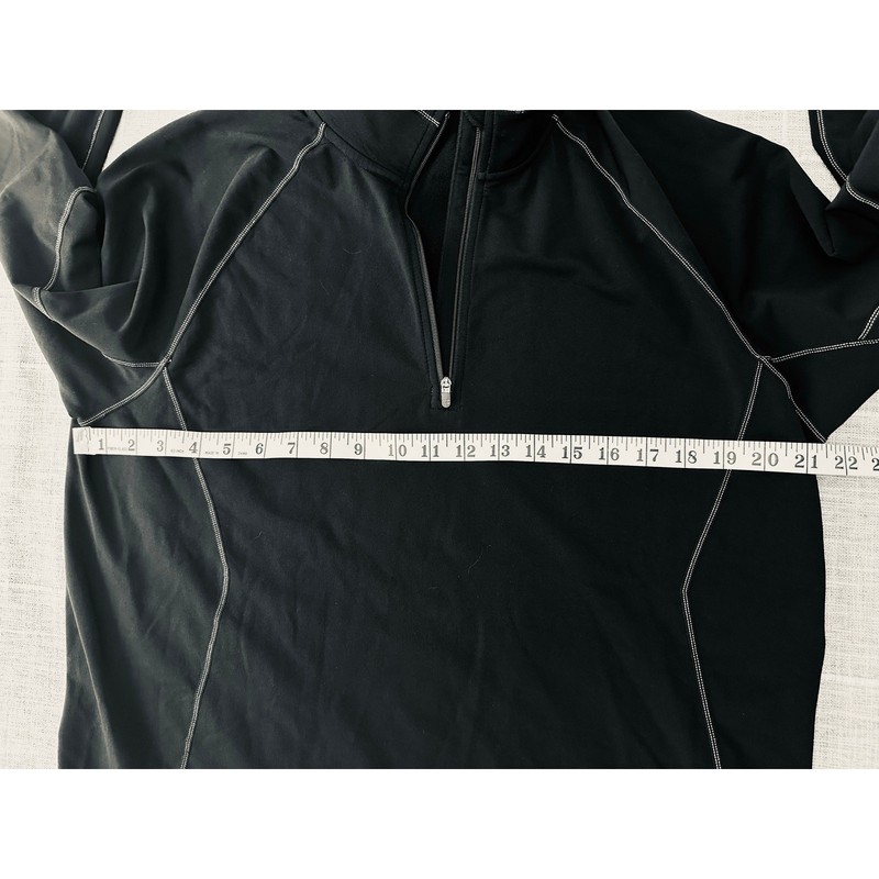 Hot Chillys Men L Black Micro-Elite Chamois 1/4 Zip Thermal Base Layer HC983 gallery