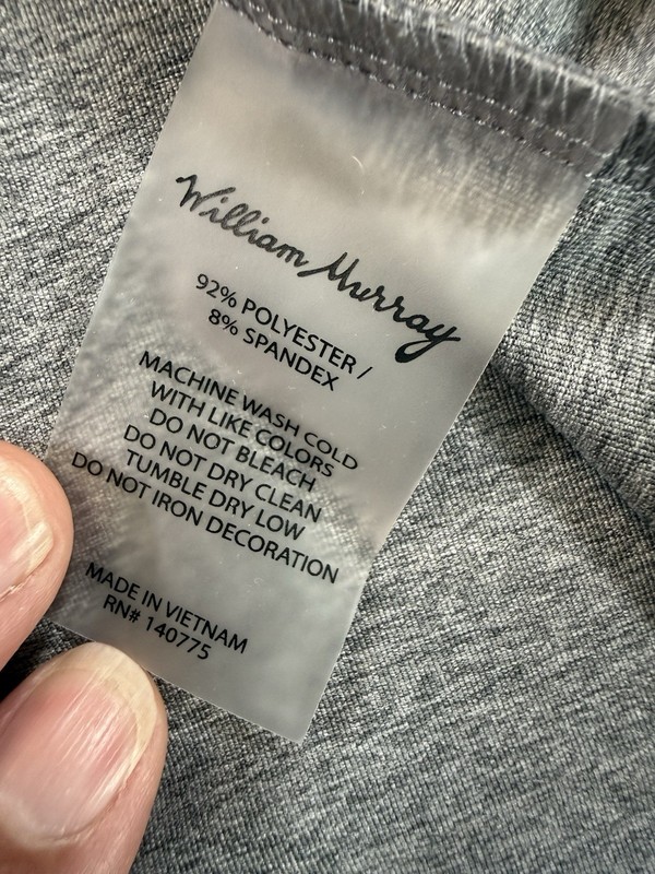 William Murray Golf 1/4 Zip Pullover XXL Gray Performance Stretch Jacket gallery