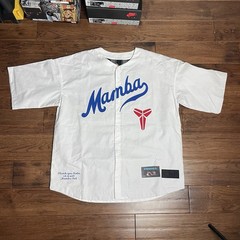 SZ MEDIUM – Nike Kobe Bryant Baseball Jersey ‘White Game Royal’ IB0007-100 Men