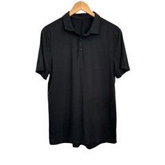 Lululemon Mens Metal Vent Tech Polo Shirt Sz Small? Black Short Sleeve