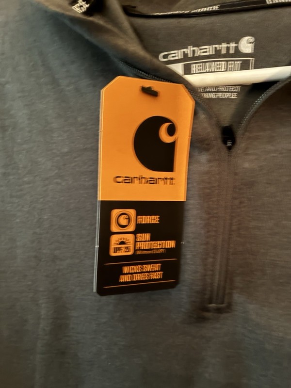 NWT Carhartt Force LS Mid weight Shirt Men’s Size Large Relaxed Fit Quarter Zip gallery