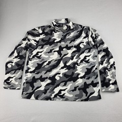 Starter Fleece Pullover Mens Large Gray Camo Quarter Zip Mock Neck Outdoor