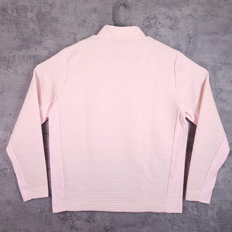 ADIDAS ULTIMATE365 DWR Textured 1/4 Zip Pullover Golf Sweater Mens LARGE Pink gallery