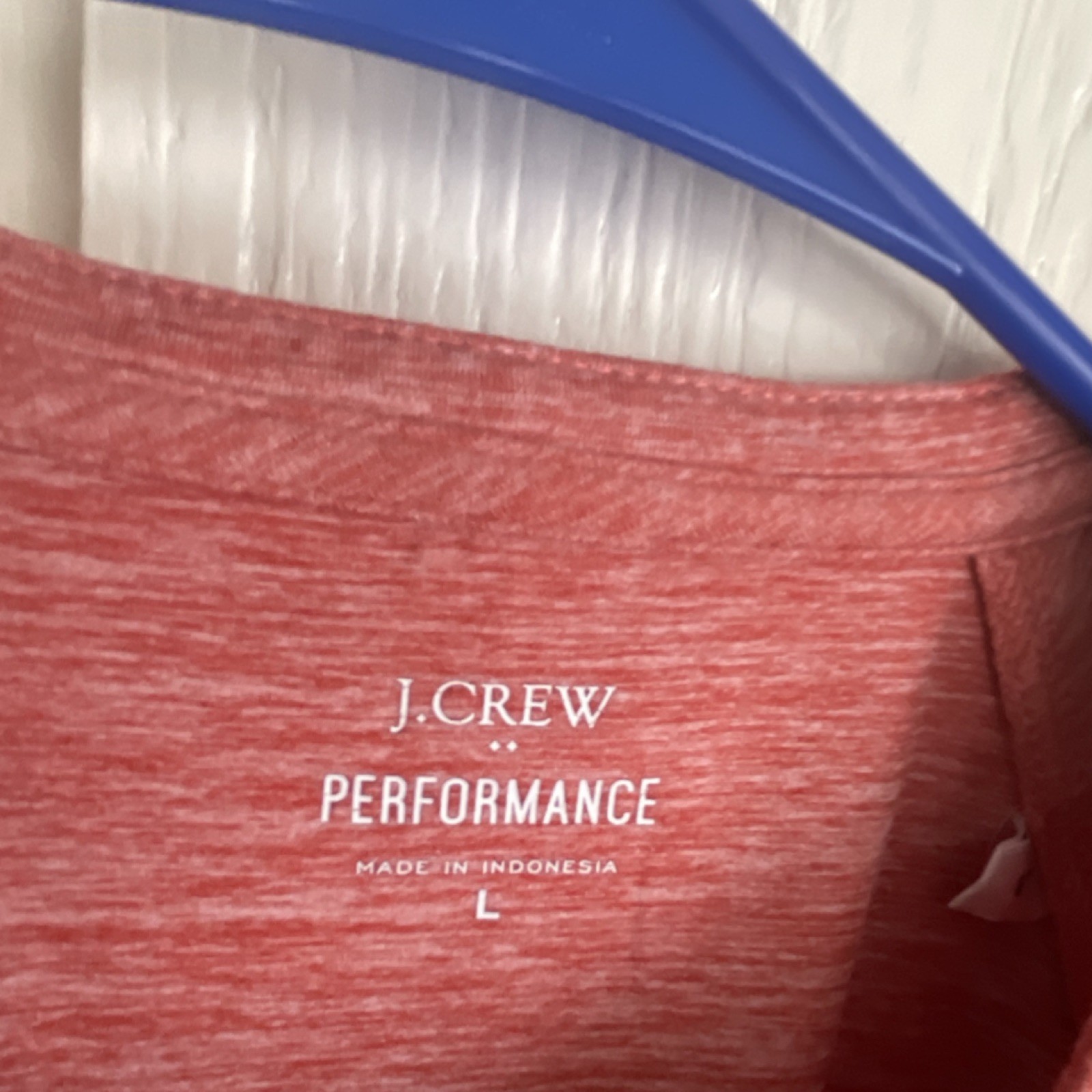 J.Crew Performance Heathered Red Henley Short Sleeve T-Shirt Men's Size L gallery