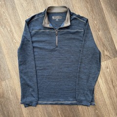 Pebble Beach Men’s Quarter-Zip Pullover Dry-Luxe Performance Blue Size M