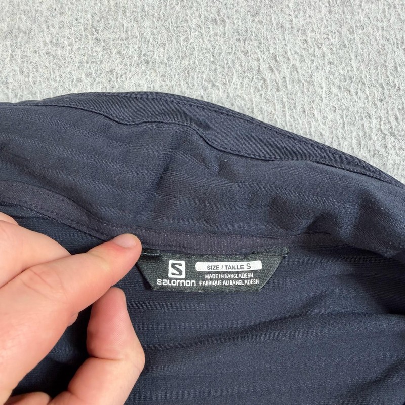 Salomon Shirt Mens Small Blue 1/4 Zip Long Sleeve Mock Neck Base Layer Hiking gallery