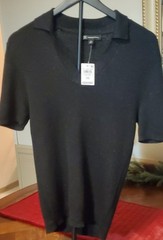 I.N.C Mens Dressy Black V-Neck short sleeve shirt xs new
