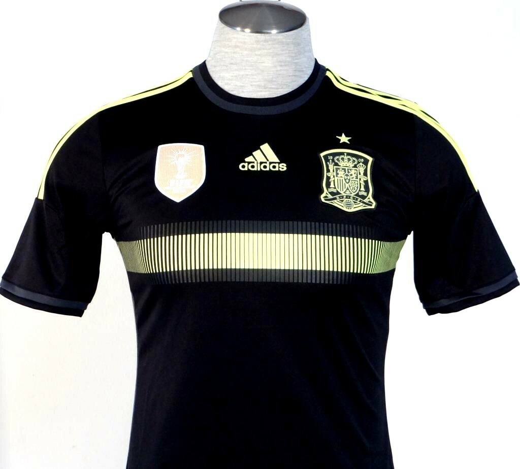 Adidas ClimaCool Spain 2014 World Cup Black & Neon Away Football Jersey Mens NWT gallery