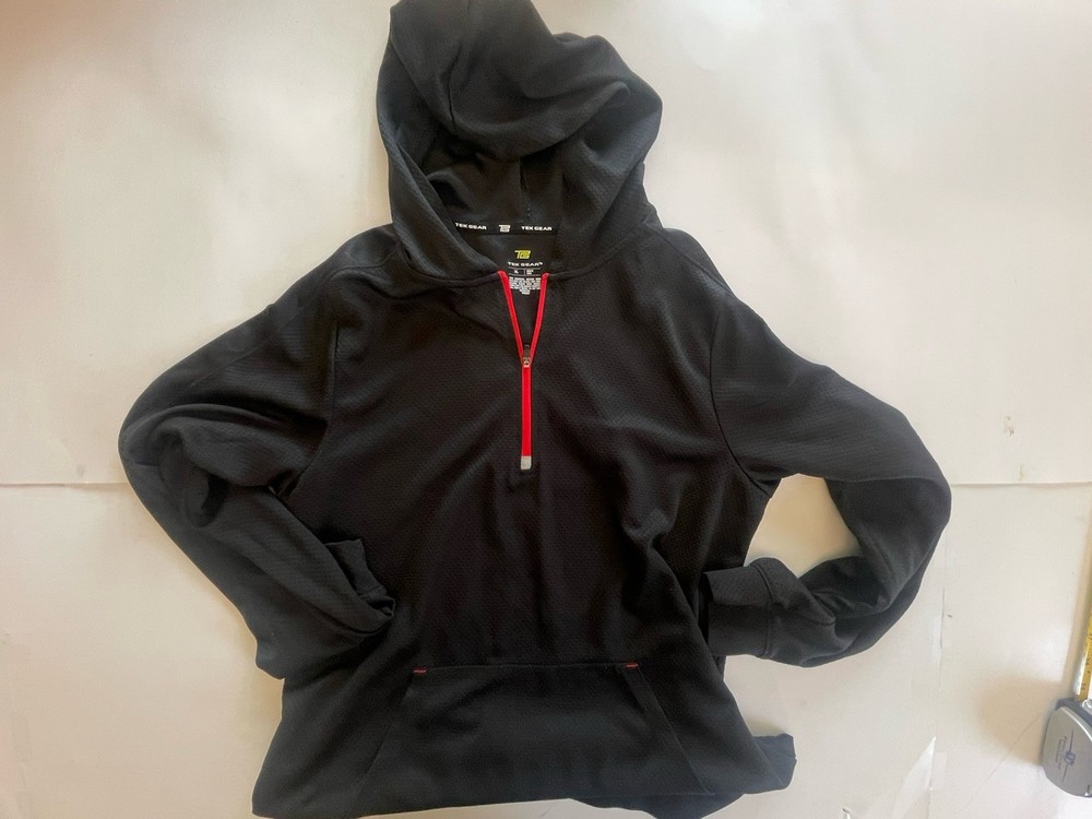 Tech Gear Black With Red Quarter Zip Lightweight Pullover. Size YXL Barely Worn