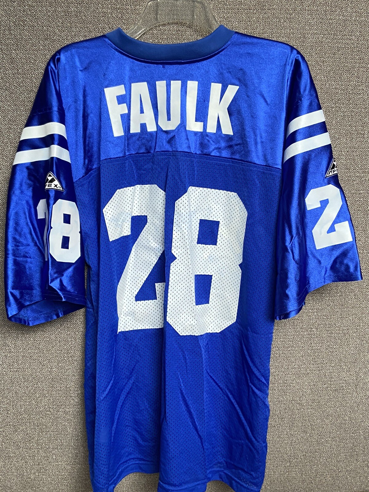 Marshall Faulk #28 Indianapolis Colts Vintage Apex One NFL Jersey 23A X 31L M/L gallery