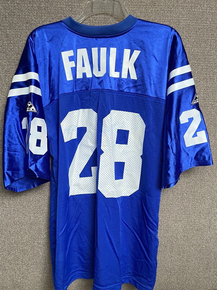 Marshall Faulk #28 Indianapolis Colts Vintage Apex One NFL Jersey 23A X 31L M/L