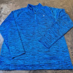 Old Navy Active Blue Black Striped Quarter Zip Pullover Athletic Shirt Mens XL