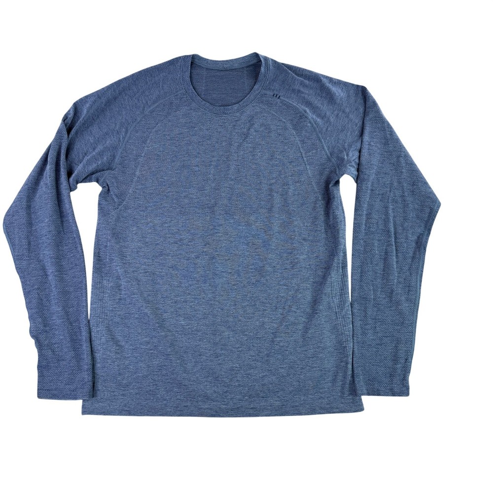 Lululemon Metal Vent Tech Long Sleeve Mens Large Blue Heathered Active Shirt