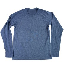 Lululemon Metal Vent Tech Long Sleeve Mens Large Blue Heathered Active Shirt
