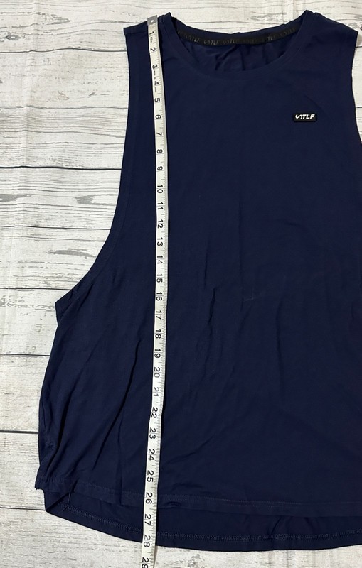 TLF Men's Athletic Sleeveless Performance Tank Top Gym Workout Size L Navy Blue gallery