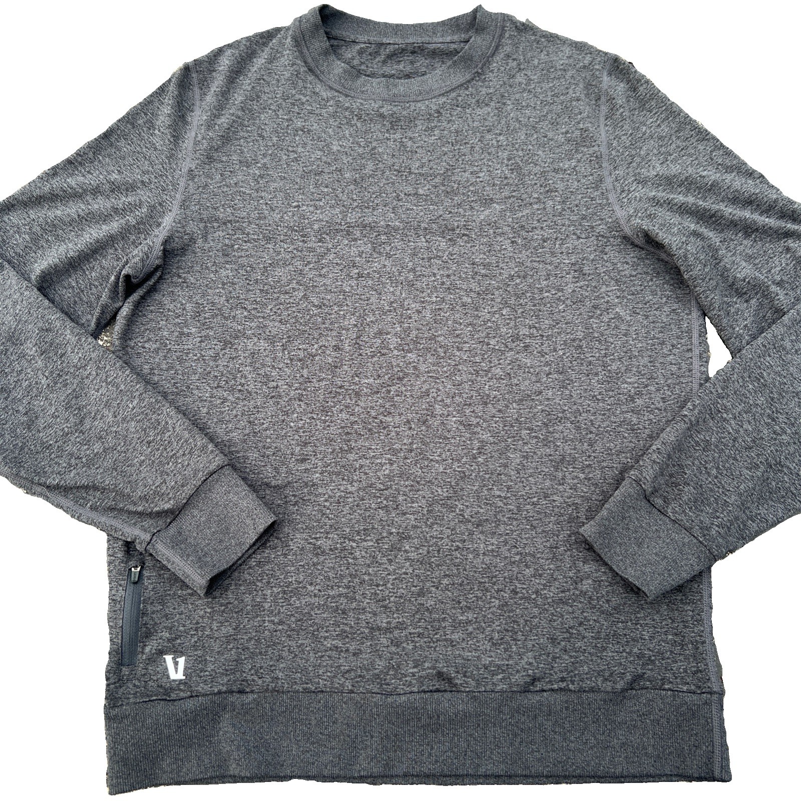Vuori Ponto Performance Crewneck Black Heather Long Sleeve Shirt Mens Large gallery