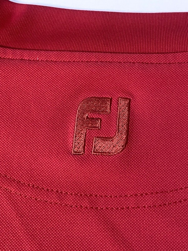 FootJoy Mock Neck Golf Shirt FJ ProDry Pique Short Sleeve Polo Tee Red Size XL gallery