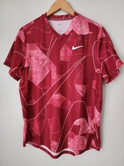 Nike Court Dri-FIT Victory Size S Short-Sleeve Printed Tennis Top DD8333 690 Nwt