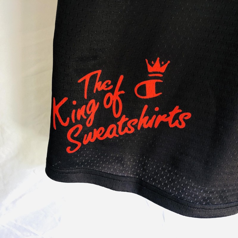 Champion Jersey Shirt Mens Large Black Red White King Of Sweatshirts Graphic VTG gallery