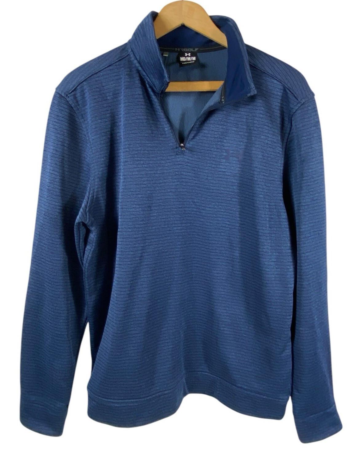 Under Armour Golf Storm 1/4 Zip Pullover Size M Mens Blue Stripe Atheleisure gallery