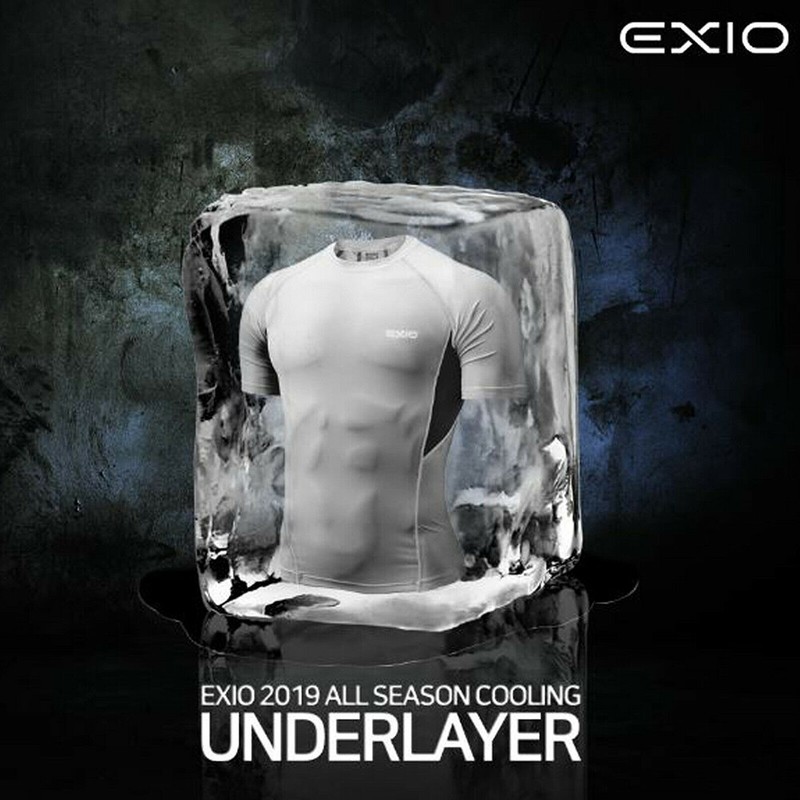 EXIO Mens Compression Base Layer Top Cool Dry Short Sleeve Workout Shirt R04 gallery