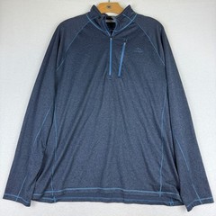 LL Bean Shirt Mens XL Regular Quick Day Trail Tee 1/4 Zip Mock Neck Blue 509467