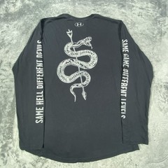 Under Armour Project Rock Shirt Mens M Black Long Sleeve Snake Tee Gym Levels