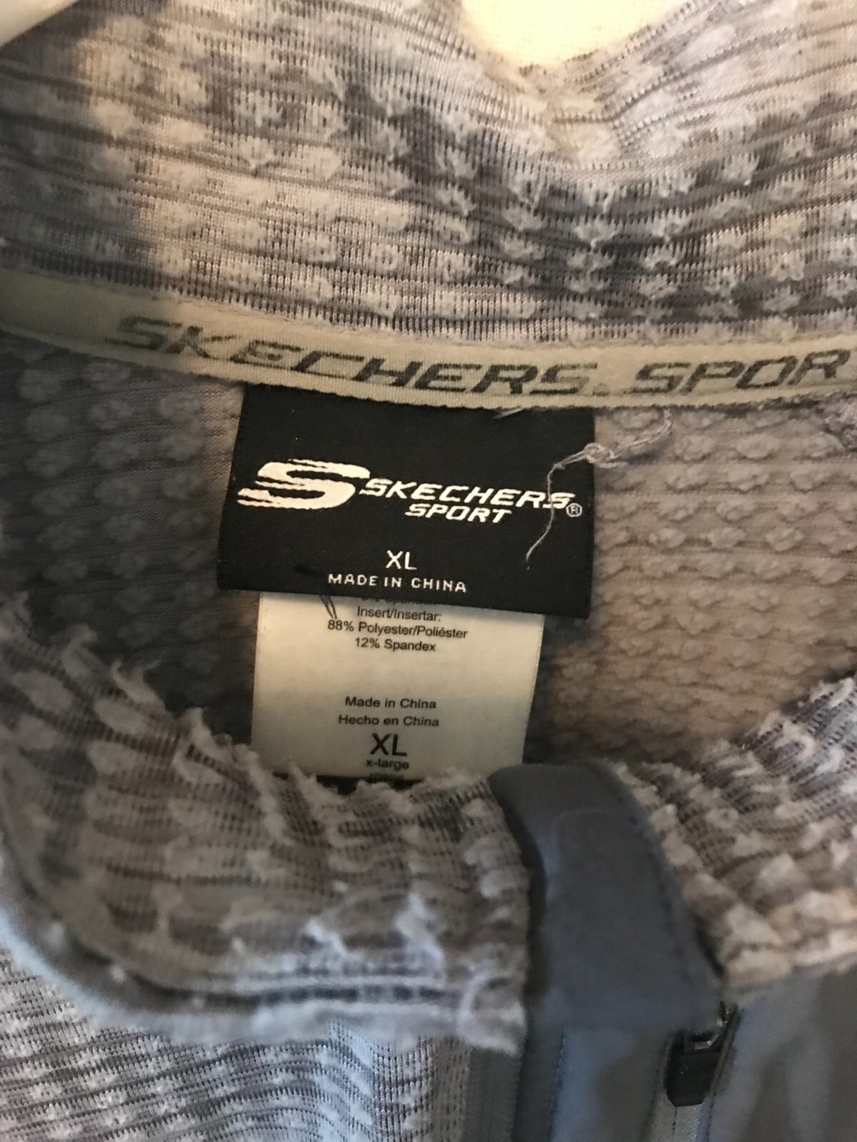 Skechers Sport Pullover 1/4 Zip Shirt, Gray, Zip Chest Pocket, Size XL gallery