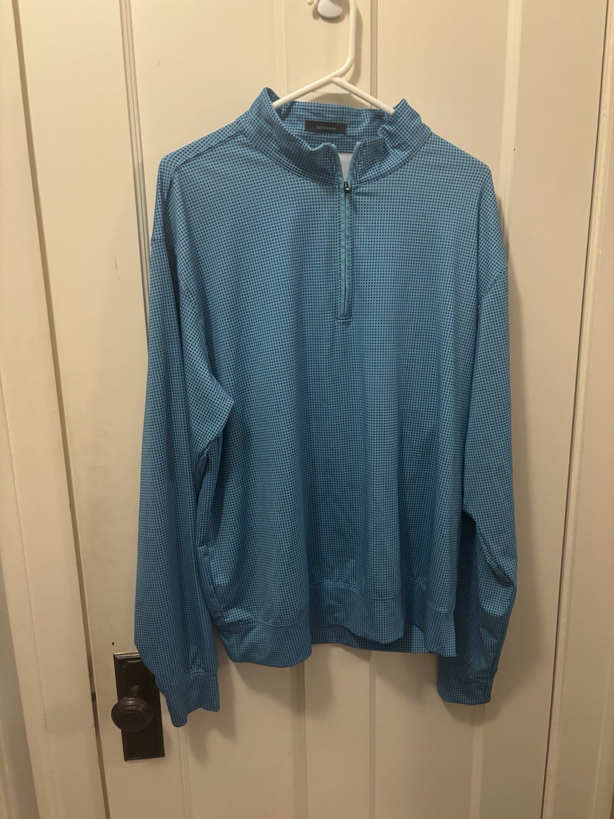 Turtleson Golf Performance 1/4 Zip Pullover Mens Blue Stretch Long Sleeve Geo L gallery