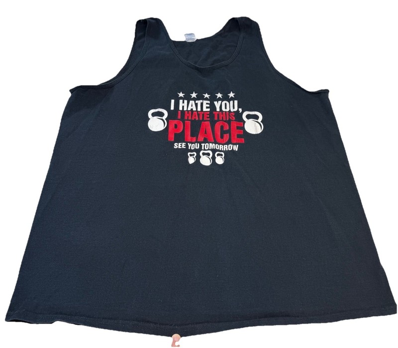 Gym Tank Top Graphic Funny Men's XL Kettlebell Workout Unisex EUC gallery