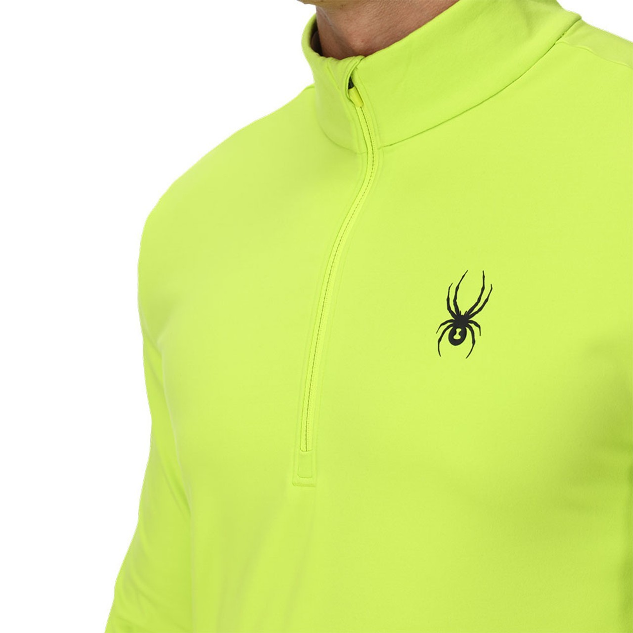 Men's SPYDER Prospect 1/2 Zip T-Neck Mid-Layer Top - LIME gallery