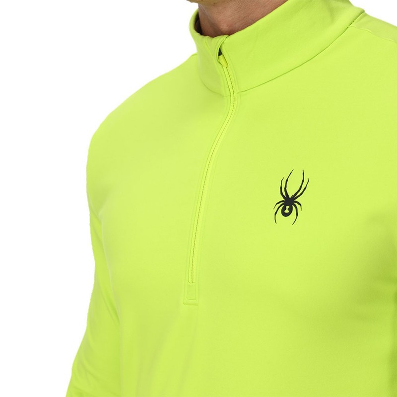 Men's SPYDER Prospect 1/2 Zip T-Neck Mid-Layer Top - LIME gallery