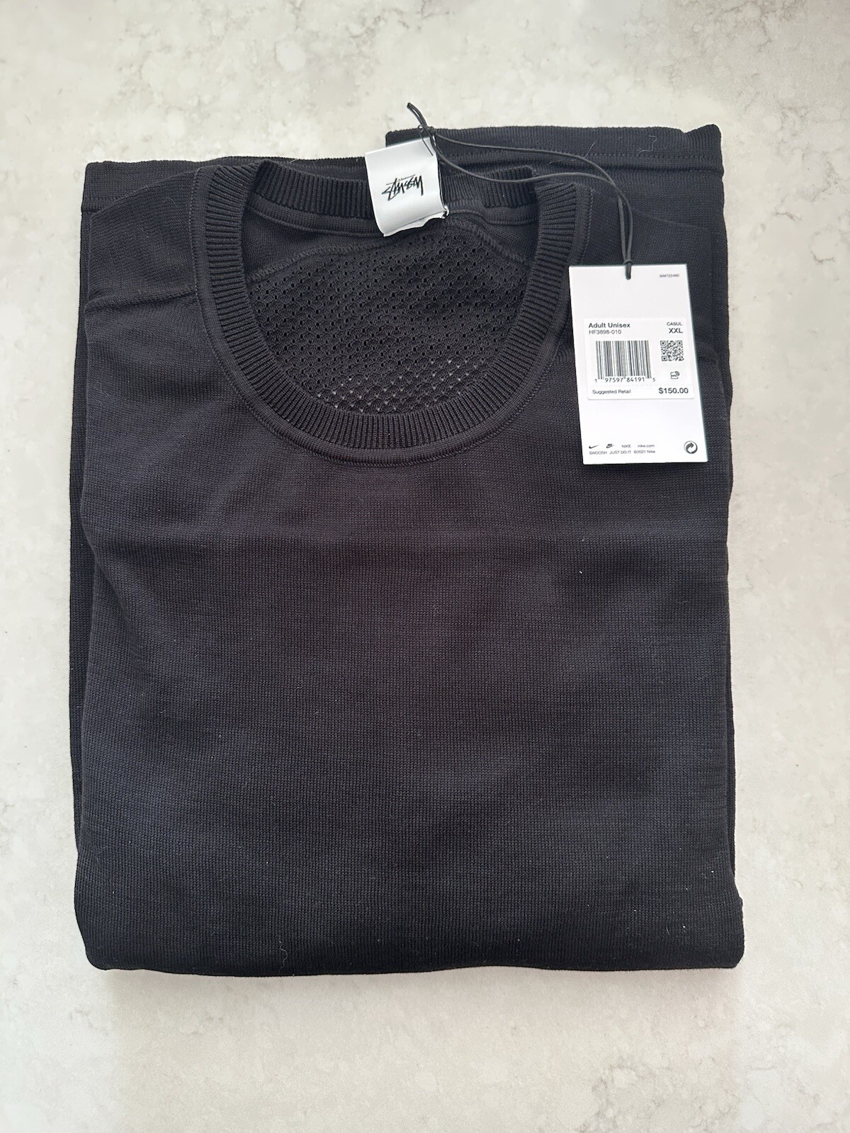 Size XXL - Nike x Stussy Long Sleeve Knit Jersey Black SS24 BRAND NEW gallery