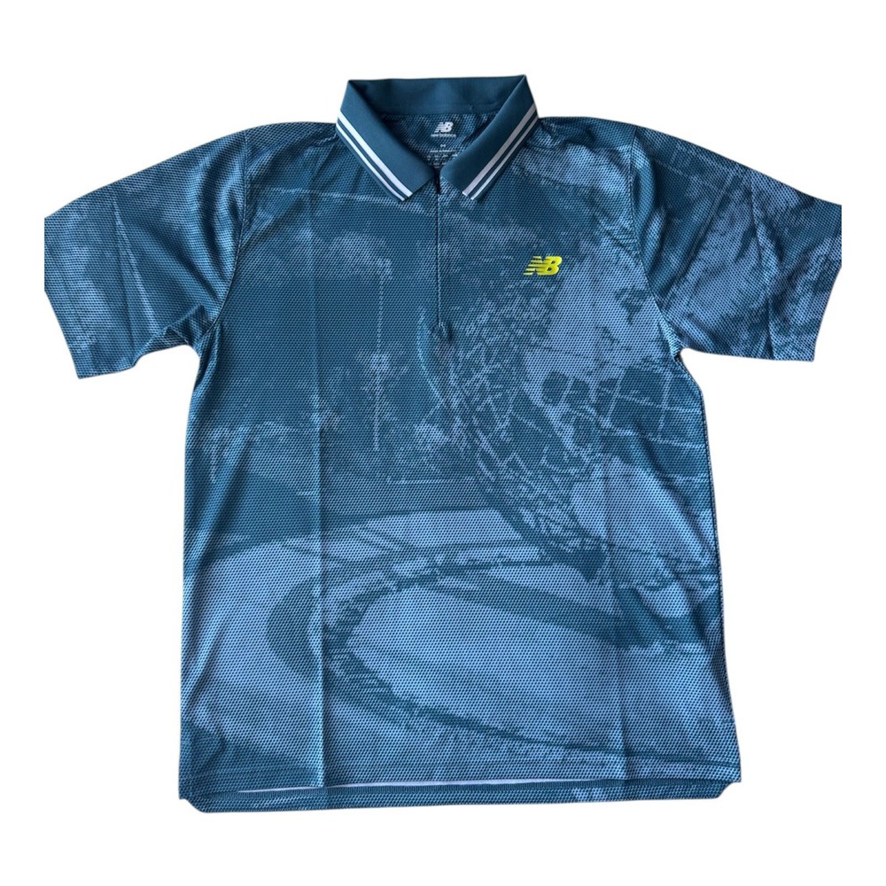 New Balance US Open Pro Issued Printed Tournament Men's Tennis Polo Size Medium