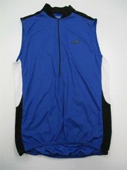 PERFORMANCE Men Size M Athletic Sleeveless 1/5 Zip Royal Blue Cycling Top