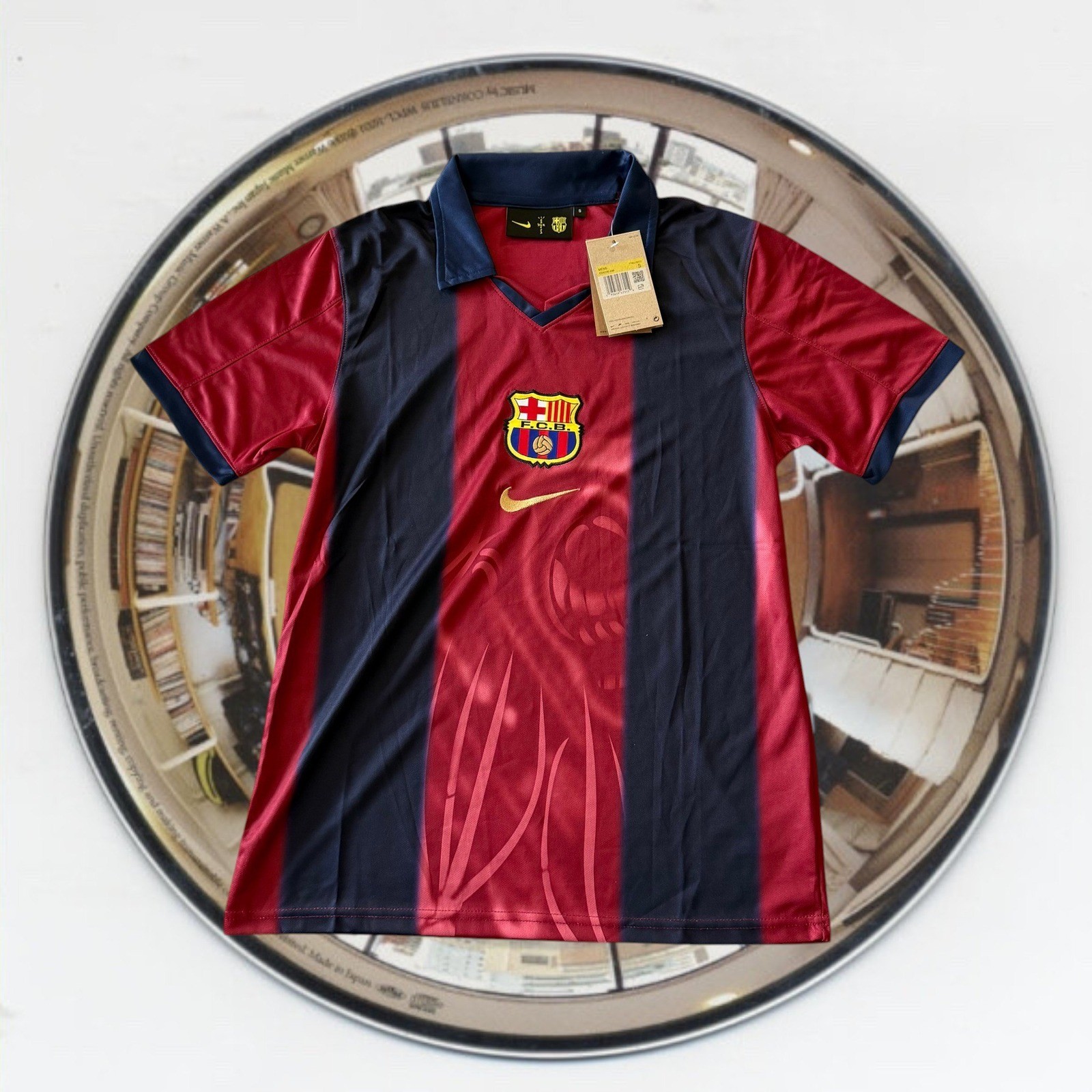 Nike Cactus Jack FC Barcelona Soccer Jersey Mens Small Red Blue NWT gallery
