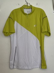 YONEX 2XL-L LOUD LIME WHITE 1/4 ZIP KIWI COLLAR TENNIS BADMINTON POLO SHIRT