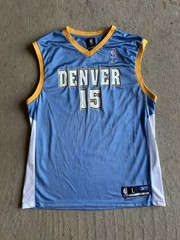 Carmelo Anthony #15 Denver Nuggets Jersey ADULT LARGE Blue NBA Basketball Reebok