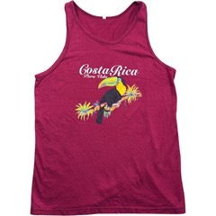 Vest Large Men’s Red Cotton Vintage Costa Rica Tourist Holiday Sleeveless