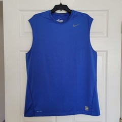 Nike Pro Combat Dri-Fit Fitted Royal Blue Sleeeveless Tank-Top Size XXL