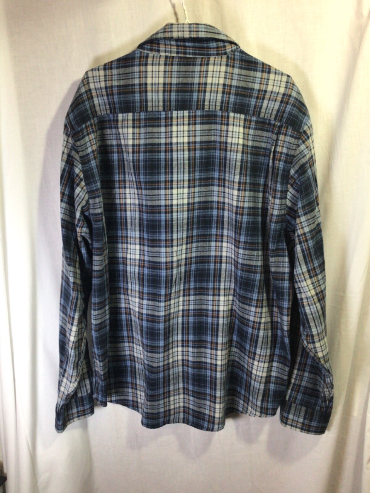 Rugged Wear Blue Plaid XL Long Sleeve Heavy Cotton Blend Flannel Activewear B8 gallery