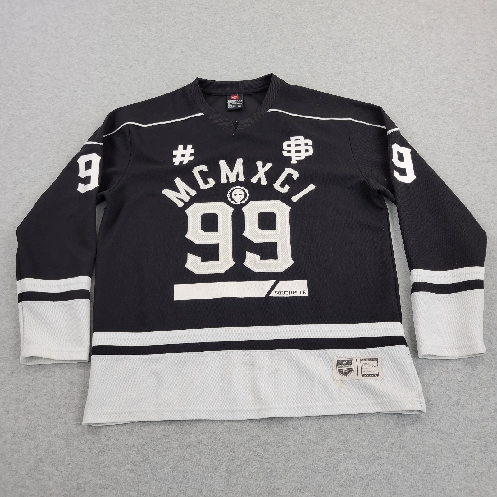 Southpole Hockey Jersey Mens XL Black MCMXCI #99 Graphic Long Sleeve Shirt gallery