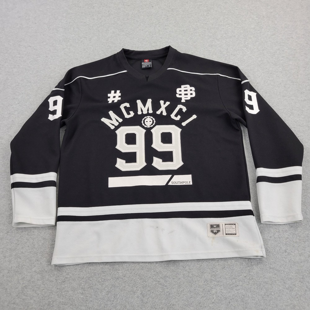 Southpole Hockey Jersey Mens XL Black MCMXCI #99 Graphic Long Sleeve Shirt