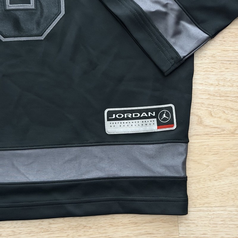 Size L - Jordan Brooklyn Collegiate Hockey Jersey Black Grey HV0109-010 (New) gallery