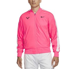 NIKE RAFAEL RAFA NADAL PINK JACKET WHITE STRIPE ZIP WINDBREAKER BULL XS RARE HTF