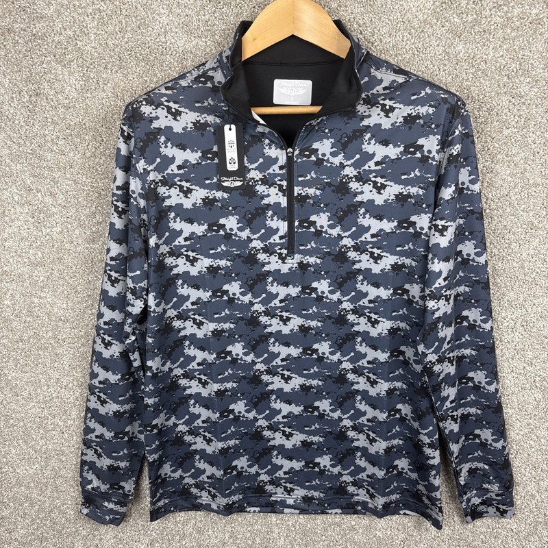 Straight Down Sergeant Pullover Men’s Small Camo 1/4 Zip Golf Athletic NEW gallery