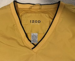 IZOD Men’s Big & Tall XXL/TTG Yellow V-Neck Lightweight Windbreaker Pullover